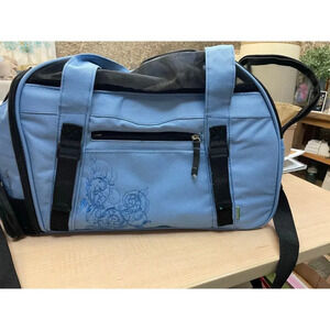 Bergan Blue Small Pet Carrier with Sherpa Pad soft sided tag zipper comfortable